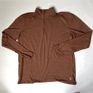 Vuori Ease Performance Half Zip Copper Heather XL